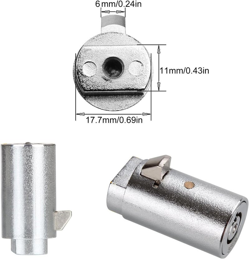 WOOCH Tubular Key Lock for Vending Machines - Vending Machine Locks Keyed Alike, 3Pcs Keys, Zinc Alloy, Chrome (5 Pack) - Image 3